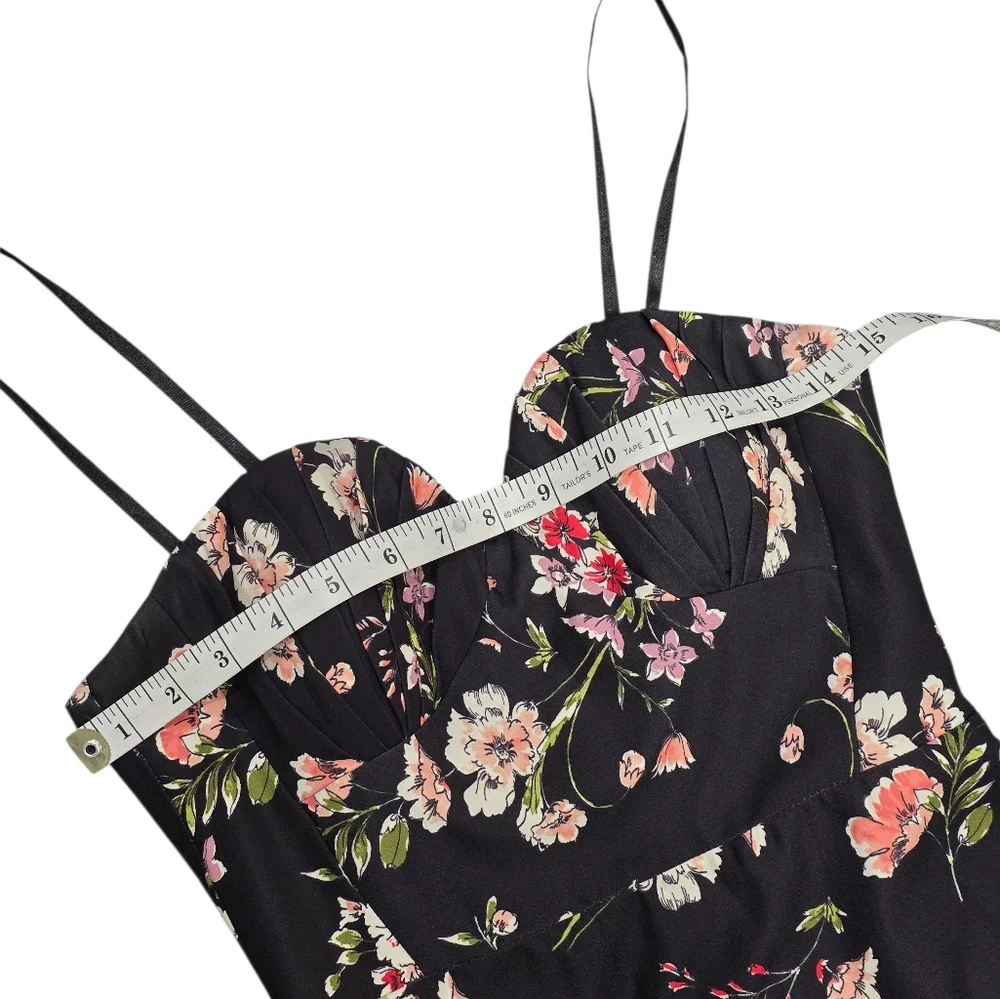 AIDAN MATTOX‎ FLORAL STRAPLESS COLUMN GOWN 0